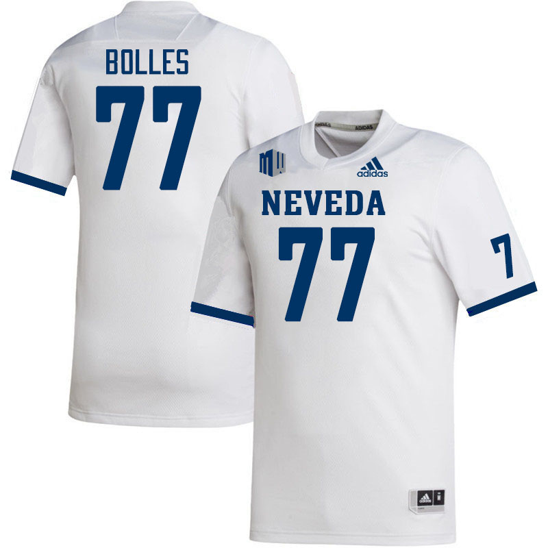 Men-Youth #77 John Bolles Neveda Wolfpack 2023 College Football Jerseys Stitched Sale-White